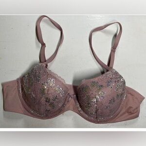 Victoria's Secret Pink Lace Embroidered Underwire Bra